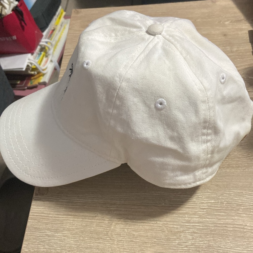 SixHundredFour White Cap with Black Embroidered Designer Tag - Picture 2 of 11